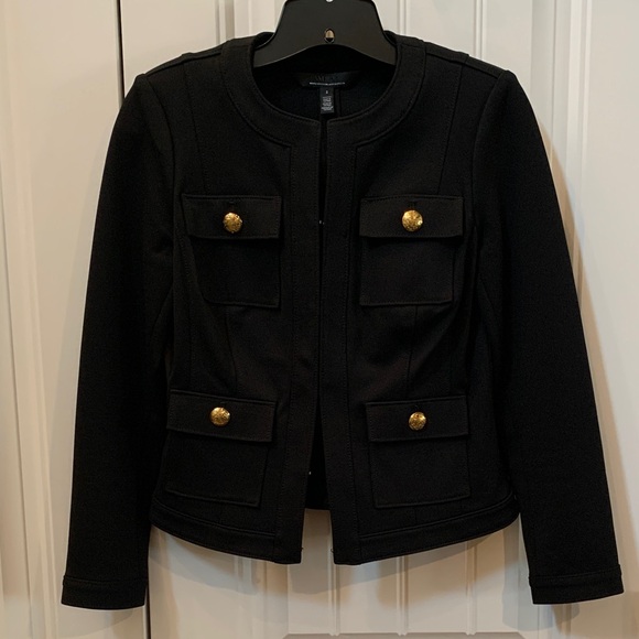 White House Black Market Elegant Black Blazer with Gold Accents - Picture 9 of 9